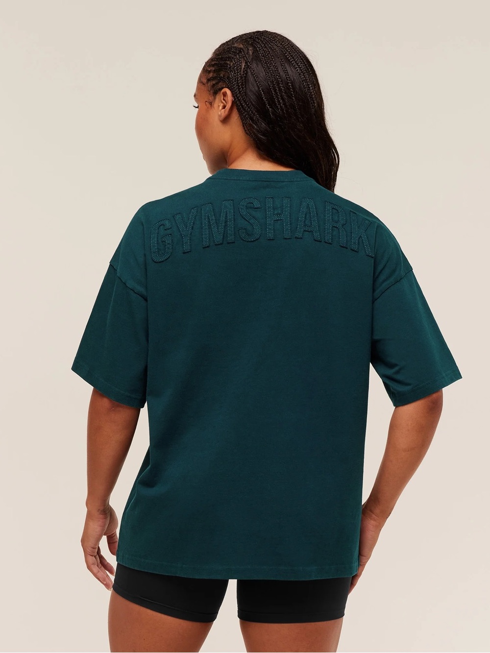 Women’s Navy/Green Gymshark Crew Neck Lift T-Shirt